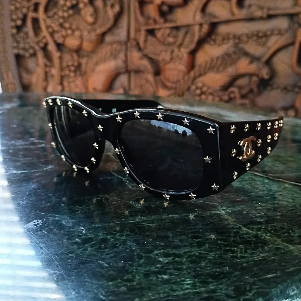 Rare Chanel 1990's Star Les Etoiles Studded CC Sunglasses - Picture 9 of 16